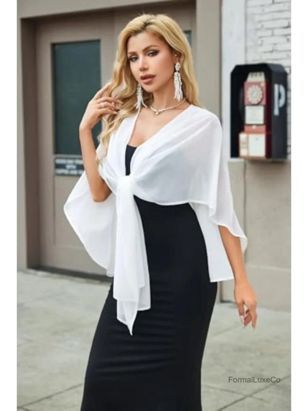 Sheer Chiffon Shawl Wrap for Evening Dresses Wedding Scarf Cover Up